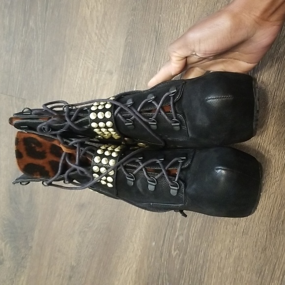 Dollhouse Black Ankle Moto Boots with Studded Detail - Picture 3 of 6